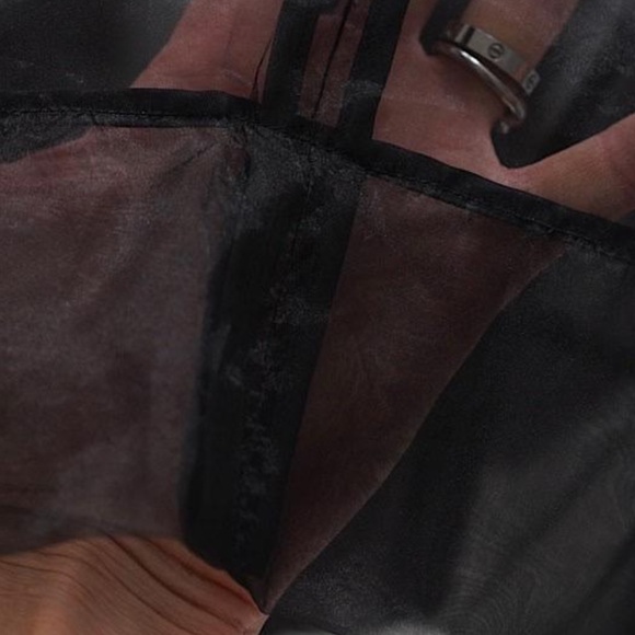 Zara Black Sheer Overlay Trousers - Picture 6 of 9